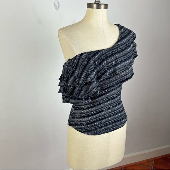 Free People Heirloom Ruffle Top in Black Combo - Picture 3 of 8